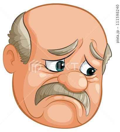 Worried Elderly Man Cartoon Illustration Worried Elderly Man Cartoon Illustration 111598240