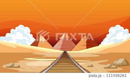 Desert Railroad to Ancient Pyramids Desert Railroad to Ancient Pyramids 111598261