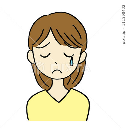 泣いている女性のイラストのイラスト素材 [111598432] - PIXTA