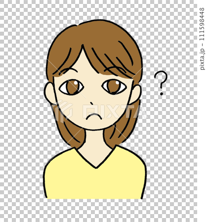 一個表情不懂的女人的插圖 111598448