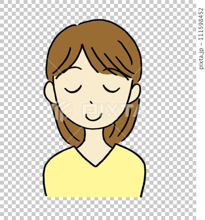 一個女人閉著眼睛，表情如釋重負的插圖 111598452