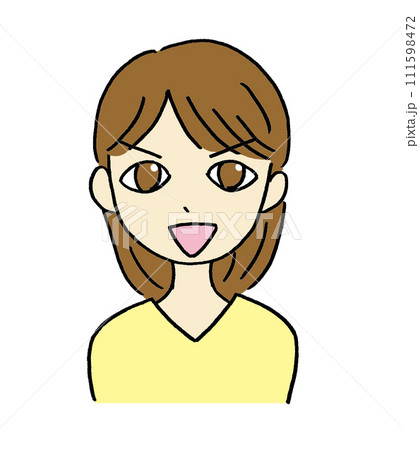 強気に笑っている女性のイラスト 強気に笑っている女性のイラスト 111598472