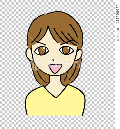 強気に笑っている女性のイラスト 強気に笑っている女性のイラスト 111598472
