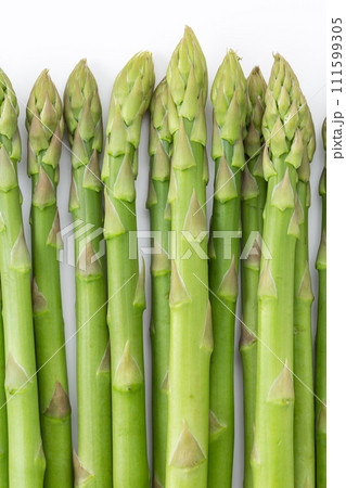 白バックにグリーンアスパラガス 111599305