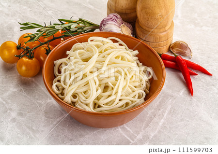 Traditiona Asian cuisine - Udon noodle 111599703