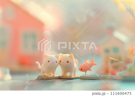 可愛い猫のミニチュア素材-1(3D) 可愛い猫のミニチュア素材-1(3D) 111600475