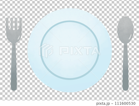 簡單的盤子、叉子和湯匙套裝 111600530