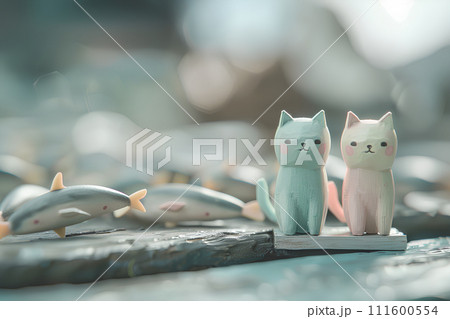 可愛い猫のミニチュア素材-2(3D) 可愛い猫のミニチュア素材-2(3D) 111600554