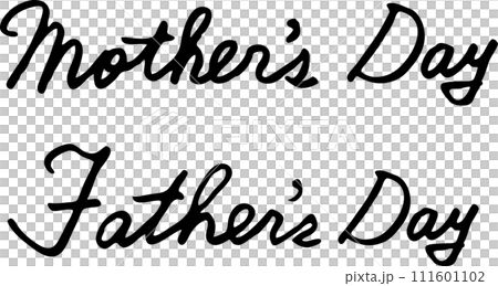 母親節父親節草寫英文套裝 111601102