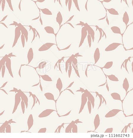 Botanical Seamless Pattern Leaves, Branches Motifs Botanical Seamless Pattern Leaves, Branches Motifs 111602743