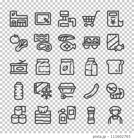 スーパーマーケット アイコン セット スーパーマーケット アイコン セット 111602765