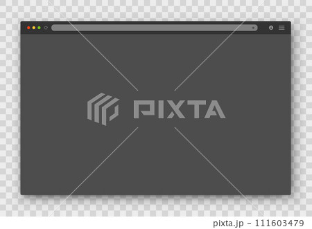 The design of the web browser window in gray on a transparent background. The design of the web browser window in gray on a transparent background. 111603479