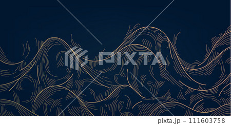 Vector abstract line wave background, luxury golden pattern. Mountains, ocean, water wallpaper. Premium design ornament. Vector abstract line wave background, luxury golden pattern. Mountains, ocean, water wallpaper. Premium design ornament. 111603758