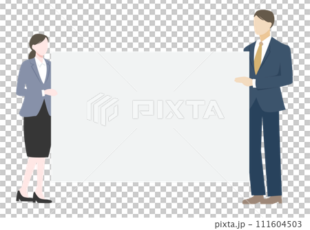 Business person frame with white board 111604503