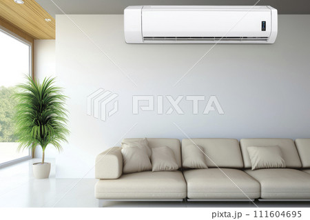 air conditioning on the wall in a modern interior, air cooling. Copy space 111604695