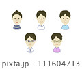 若い男性の顔のイラストセット 111604713