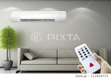 air conditioning on the wall in a modern interior, air cooling. Copy space 111604715