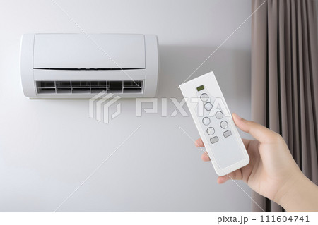 air conditioning on the wall in a modern interior, air cooling. Copy space 111604741