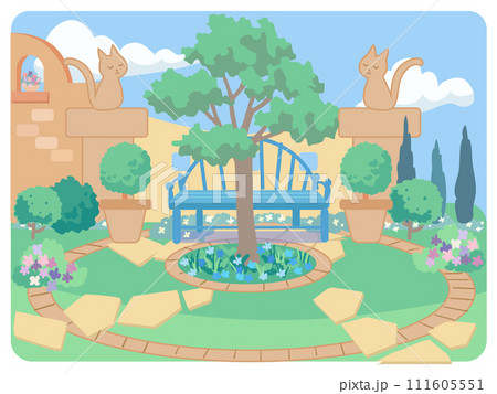 ネコが飾ってある庭 ネコが飾ってある庭 111605551