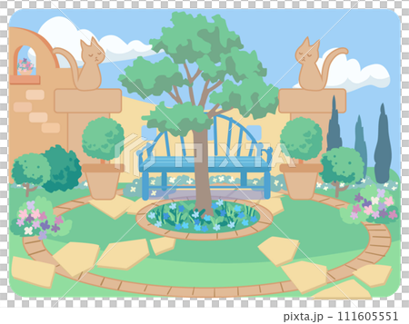 ネコが飾ってある庭 ネコが飾ってある庭 111605551