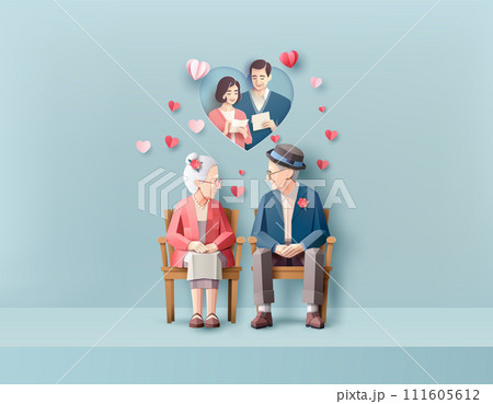 love an Valentine day, loving  couples over 80 years old 111605612