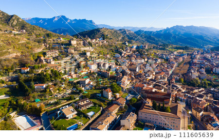Aerial view of the city of Berga. Spain Aerial view of the city of Berga. Spain 111605639
