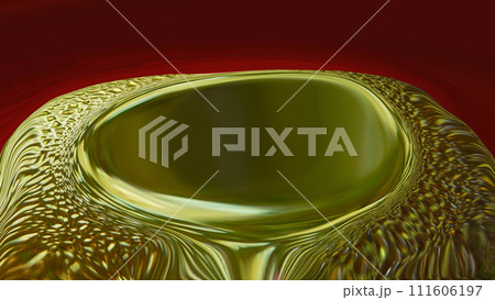 Melted drop of gold.The illustration shows the moment of melting of a noble metal. Melted drop of gold.The illustration shows the moment of melting of a noble metal. 111606197