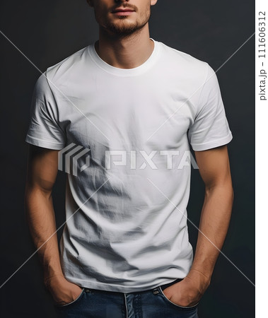 Men's White Short Sleeve Round Neck T-Shirt Mockup It is a useful tool for clothing designers to help visualize T-shirts before actual production Save time and money and makes it easier to decide. Men's White Short Sleeve Round Neck T-Shirt Mockup It is a useful tool for clothing designers to help visualize T-shirts before actual production Save time and money and makes it easier to decide. 111606312