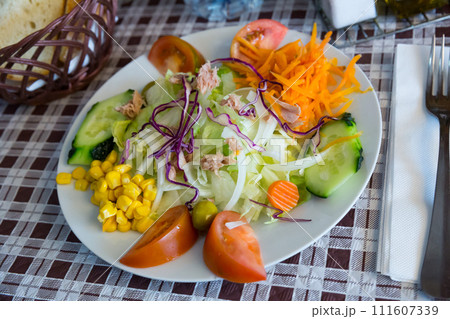 Plate of low calorie salad Plate of low calorie salad 111607339