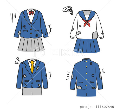 汚れた 傷んだ 制服 汚れた 傷んだ 制服 111607340