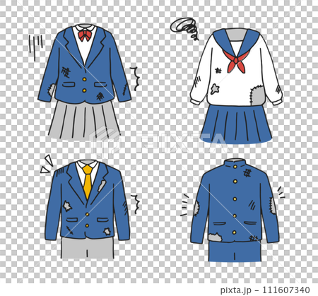 汚れた 傷んだ 制服 汚れた 傷んだ 制服 111607340