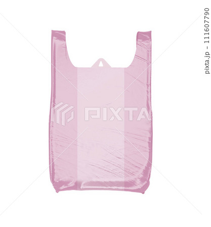 Pink plastic bag isolated on white background Pink plastic bag isolated on white background 111607790