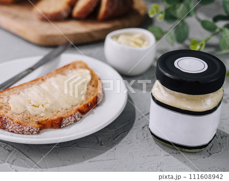 Tasty bread with truffle paste Tasty bread with truffle paste 111608942