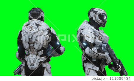 Military futuristic cyborg, robot. 3d rendering. Military futuristic cyborg, robot. 3d rendering. 111609454