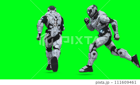 Military futuristic cyborg, robot. 3d rendering. Military futuristic cyborg, robot. 3d rendering. 111609461