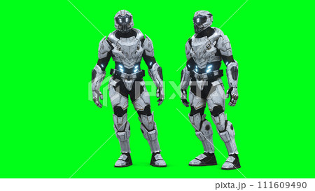 Military futuristic cyborg, robot. 3d rendering. Military futuristic cyborg, robot. 3d rendering. 111609490