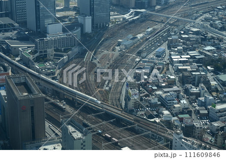 スカイプロムナードから見た新幹線と名古屋駅 スカイプロムナードから見た新幹線と名古屋駅 111609846