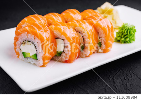 Sushi roll philadelphia with salmon Sushi roll philadelphia with salmon 111609984