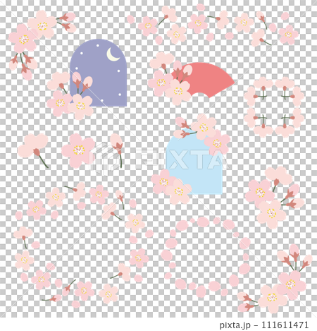 cute cherry blossom frame set 111611471