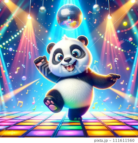 パンダキャラクター　ダンス 111611560