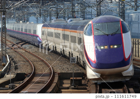 東北新幹線内を行く山形新幹線E3系つばさ号(E2系併結) 東北新幹線内を行く山形新幹線E3系つばさ号(E2系併結) 111611749