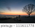 若草山から望む夕暮れの街並み 111611778