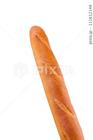 Crusty french baguette isolated on the white background Crusty french baguette isolated on the white background 111612149
