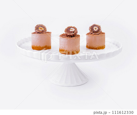 souffle cake with hazelnuts isolated 111612330