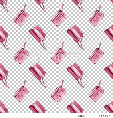 Diaries-books in soft pink binding for a young fashionista. Seamless pattern for your design 111613337