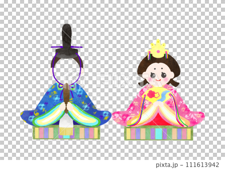 臉部合成 Hina Matsuri Hina 娃娃水彩插圖 臉部合成 Hina Matsuri Hina 娃娃水彩插圖 111613942