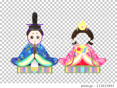 臉部合成 Hina Matsuri Hina 娃娃水彩插圖 臉部合成 Hina Matsuri Hina 娃娃水彩插圖 111613943