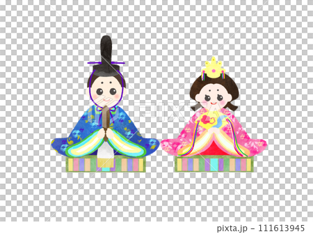 Hinamatsuri Hina 娃娃水彩插圖 Hinamatsuri Hina 娃娃水彩插圖 111613945