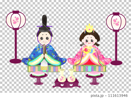 Hinamatsuri Hina 娃娃水彩插圖 Hinamatsuri Hina 娃娃水彩插圖 111613946