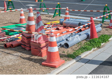 工事現場の仮資材置き場 工事現場の仮資材置き場 111614187